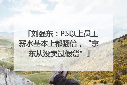 刘强东：P5以上员工薪水基本上都翻倍，“京东从没卖过假货”