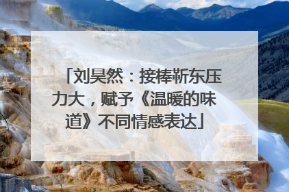 刘昊然：接棒靳东压力大，赋予《温暖的味道》不同情感表达