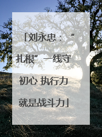 刘永忠：“扎根”一线守初心 执行力就是战斗力