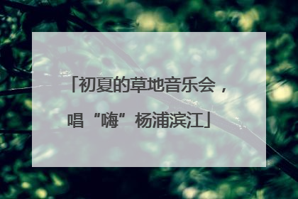 初夏的草地音乐会，唱“嗨”杨浦滨江