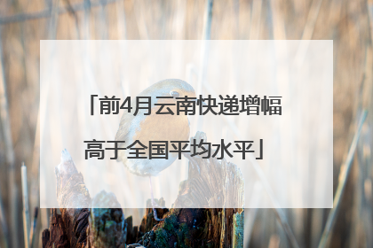 前4月云南快递增幅高于全国平均水平