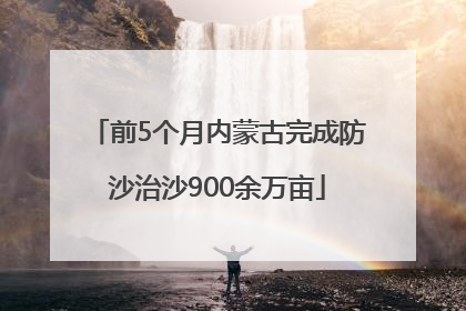 前5个月内蒙古完成防沙治沙900余万亩