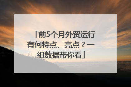 前5个月外贸运行有何特点、亮点？一组数据带你看