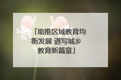 助推区域教育均衡发展 谱写城乡教育新篇章