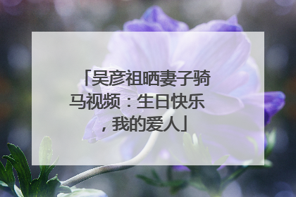 吴彦祖晒妻子骑马视频：生日快乐，我的爱人