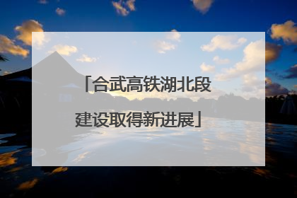 合武高铁湖北段建设取得新进展