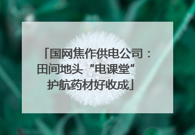 国网焦作供电公司：田间地头“电课堂” 护航药材好收成