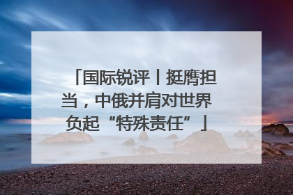 国际锐评丨挺膺担当，中俄并肩对世界负起“特殊责任”