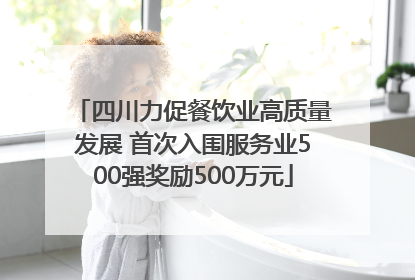 四川力促餐饮业高质量发展 首次入围服务业500强奖励500万元