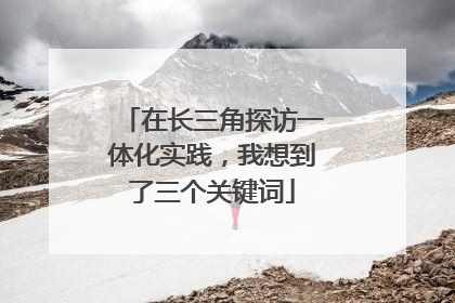 在长三角探访一体化实践，我想到了三个关键词