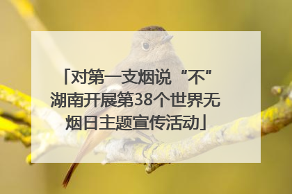 对第一支烟说“不” 湖南开展第38个世界无烟日主题宣传活动