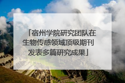 宿州学院研究团队在生物传感领域顶级期刊发表多篇研究成果
