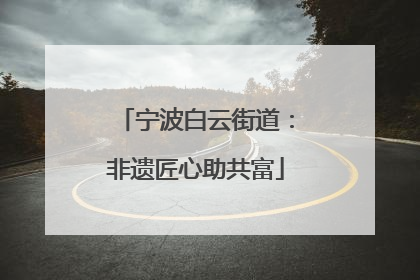 宁波白云街道：非遗匠心助共富
