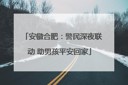 安徽合肥：警民深夜联动 助男孩平安回家