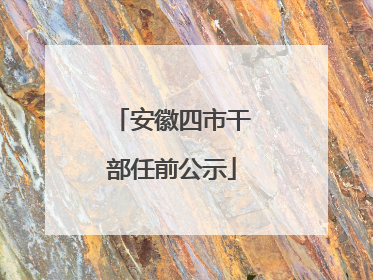 安徽四市干部任前公示