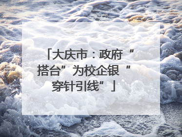 大庆市：政府“搭台”为校企银“穿针引线”