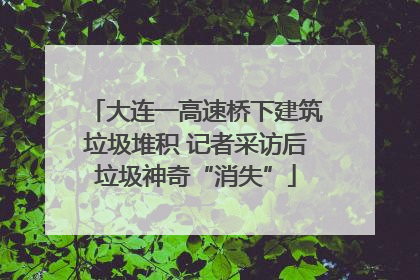 大连一高速桥下建筑垃圾堆积 记者采访后垃圾神奇“消失”