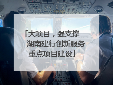 大项目，强支撑——湖南建行创新服务重点项目建设