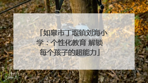 如皋市丁堰镇刘海小学：个性化教育 解锁每个孩子的超能力