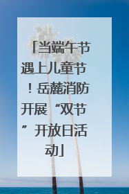 当端午节遇上儿童节！岳麓消防开展“双节”开放日活动