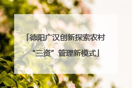德阳广汉创新探索农村“三资”管理新模式