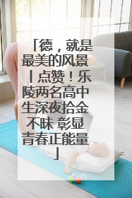 德，就是最美的风景丨点赞！乐陵两名高中生深夜拾金不昧 彰显青春正能量