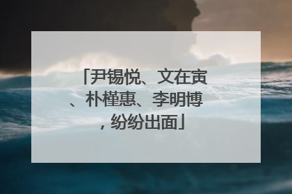 尹锡悦、文在寅、朴槿惠、李明博，纷纷出面