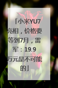 小米YU7亮相，价格要等到7月，雷军：19.9万元是不可能的
