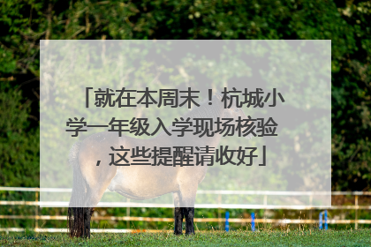 就在本周末！杭城小学一年级入学现场核验，这些提醒请收好