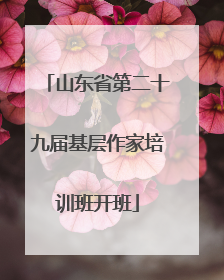 山东省第二十九届基层作家培训班开班