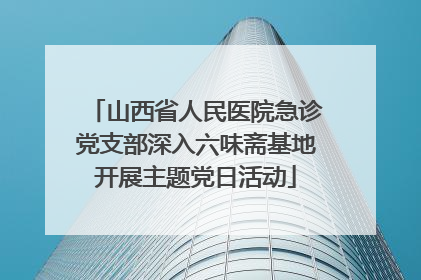 山西省人民医院急诊党支部深入六味斋基地开展主题党日活动