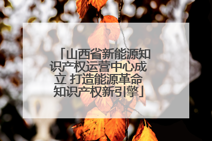 山西省新能源知识产权运营中心成立 打造能源革命知识产权新引擎