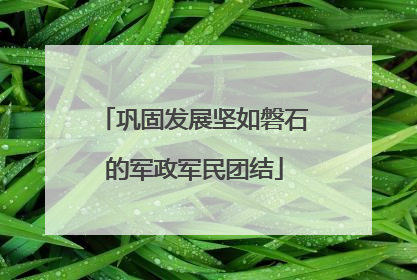 巩固发展坚如磐石的军政军民团结