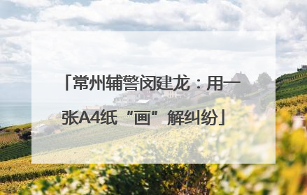 常州辅警闵建龙：用一张A4纸“画”解纠纷