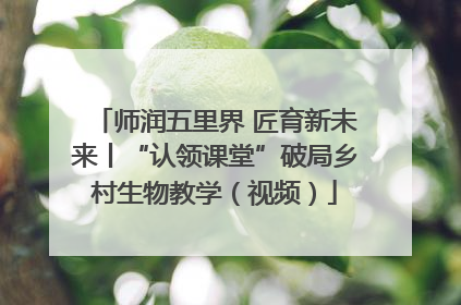 师润五里界 匠育新未来丨“认领课堂”破局乡村生物教学（视频）