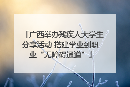 广西举办残疾人大学生分享活动 搭建学业到职业“无障碍通道”