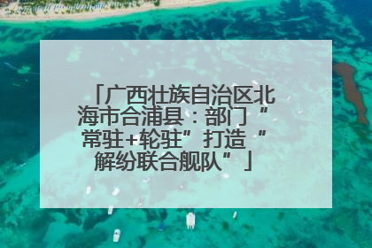 广西壮族自治区北海市合浦县：部门“常驻+轮驻”打造“解纷联合舰队”