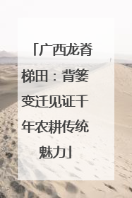 广西龙脊梯田：背篓变迁见证千年农耕传统魅力