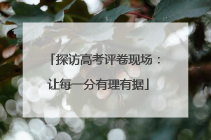探访高考评卷现场：让每一分有理有据