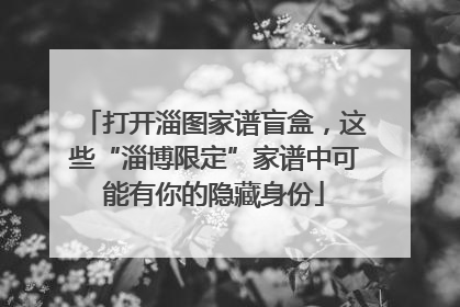 打开淄图家谱盲盒，这些“淄博限定”家谱中可能有你的隐藏身份