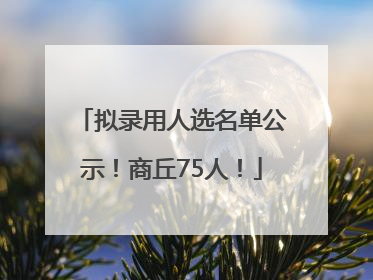 拟录用人选名单公示！商丘75人！
