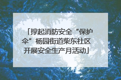 撑起消防安全“保护伞”杨园街道柴东社区开展安全生产月活动
