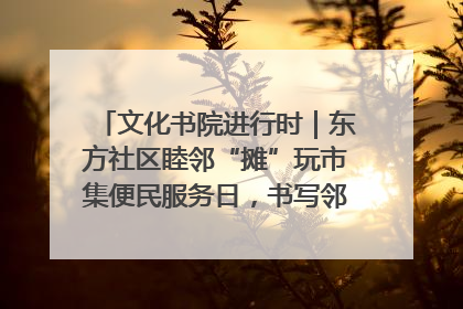文化书院进行时｜东方社区睦邻“摊”玩市集便民服务日，书写邻里共生新篇章