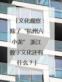 文化观察：除了“杭州六小龙” 浙江数字文化还有什么？
