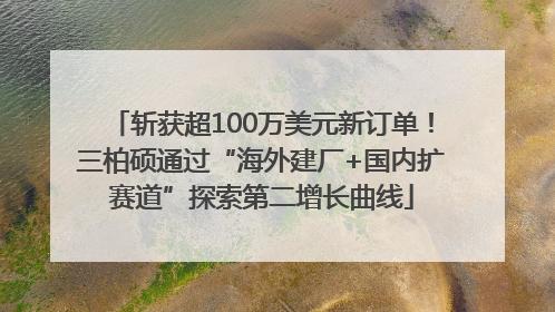 斩获超100万美元新订单！三柏硕通过“海外建厂+国内扩赛道”探索第二增长曲线