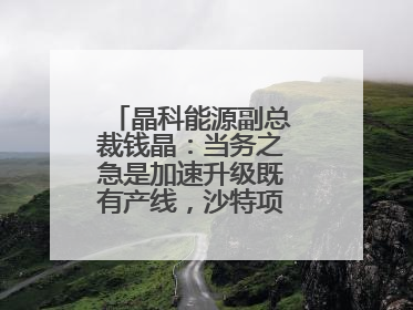 晶科能源副总裁钱晶：当务之急是加速升级既有产线，沙特项目正推进中