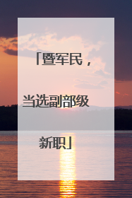 暨军民，当选副部级新职