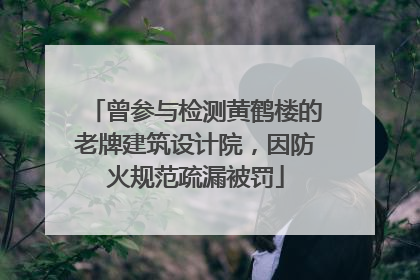 曾参与检测黄鹤楼的老牌建筑设计院，因防火规范疏漏被罚