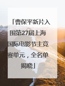 曹保平新片入围第27届上海国际电影节主竞赛单元，全名单揭晓