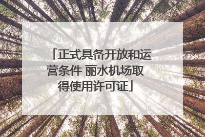 正式具备开放和运营条件 丽水机场取得使用许可证
